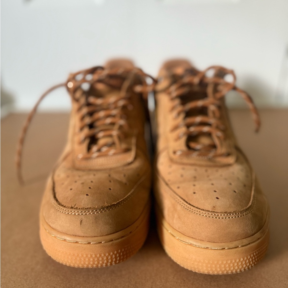 Nike Air Force 1 Low Wheat Suede Sneakers - Picture 3 of 6